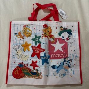 Macy's Thanksgiving Parade Festive Parade Tote Bag with Red Accents